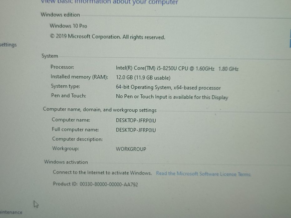 Laptop Acer Aspire A517 - i5-8250u/ 12gb ddr4/ 512gb NVME/ Baterie 5h