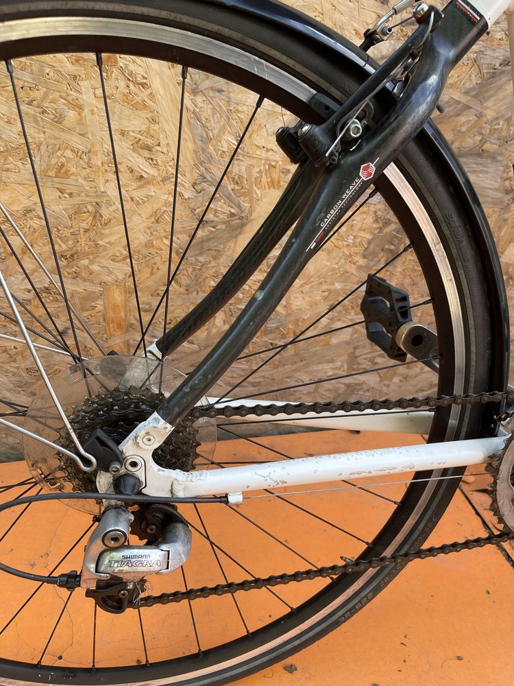 Bicicleta marin cadru aluminiu furca carbon roti 28”