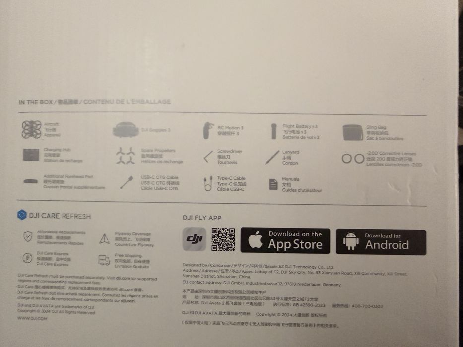 Drona dji avata 2 3 baterii in stare noua doar activata, garantie 2027