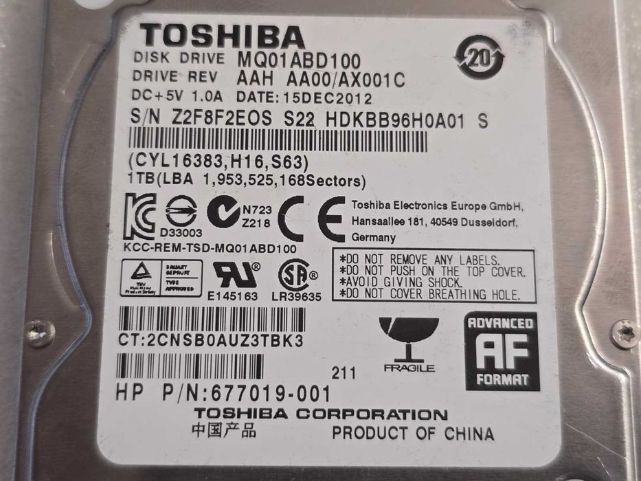 Hard disk laptop Toshiba MQ01ABD100 2,5'' 1TB SATA2 5400RPM 8MB