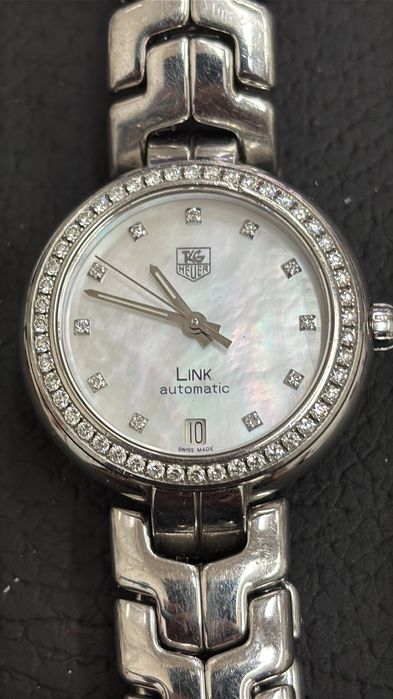 Таг Хоер. Tag Heuer Link дамски часовник. Перла и брилянти