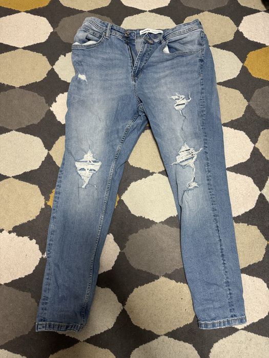 Blugi Bershka Slim Fit Albastrii - Marimea 40