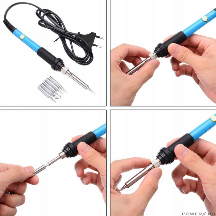 Kit profesional pentru lipit, letcon, putere 60 W, temperatura