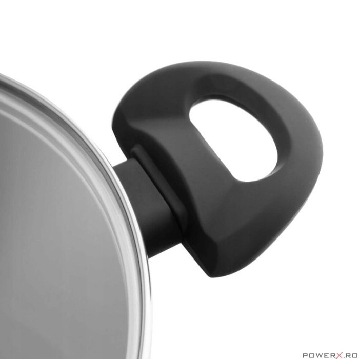 Oala din aluminiu forjat, cu capac, 22cm, 3L, invelis antiaderent si