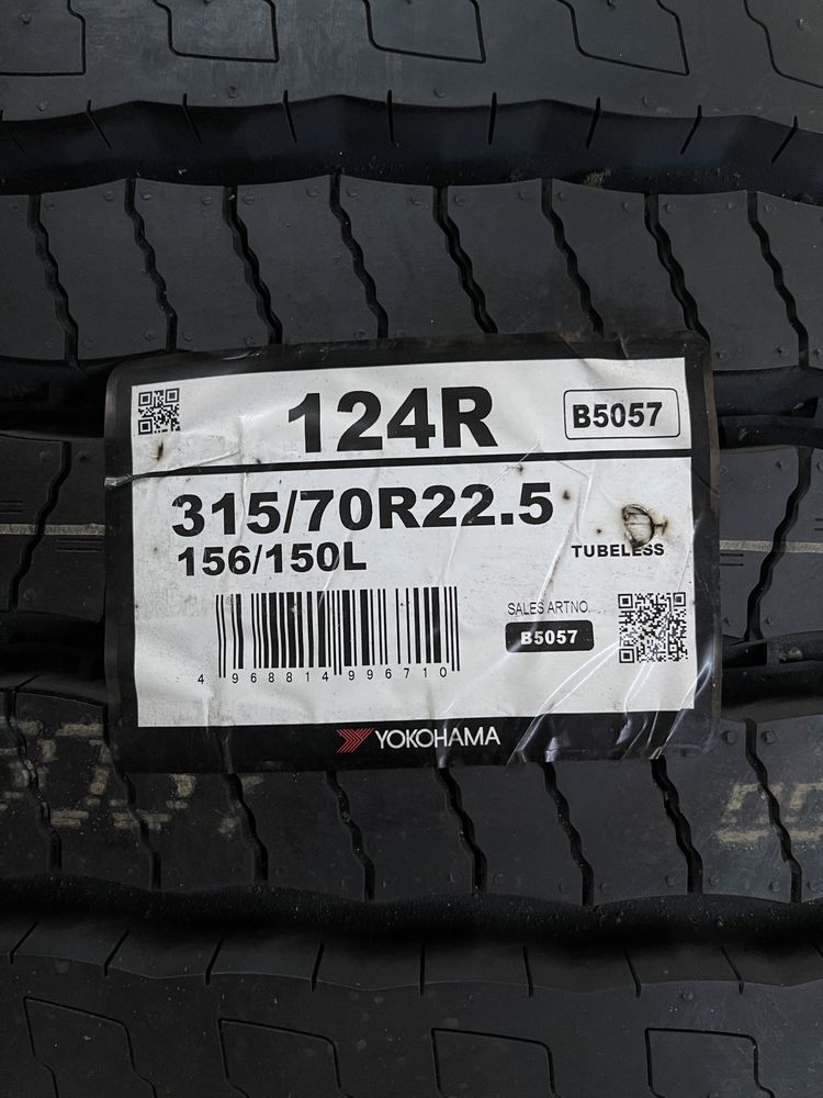 Грузовые шины YOKOHAMA 315/70 R22.5 124R (рулевая ось)