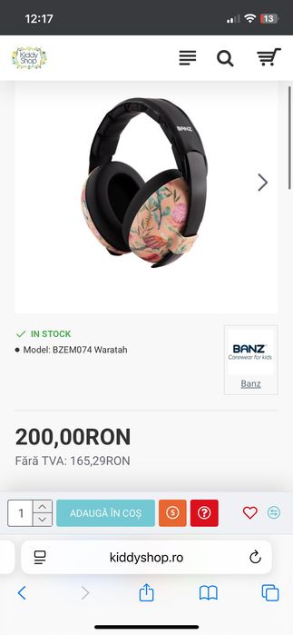 Casti antifonice pentru bebelusi si copii, Banz, Bubzee, 3-36 luni