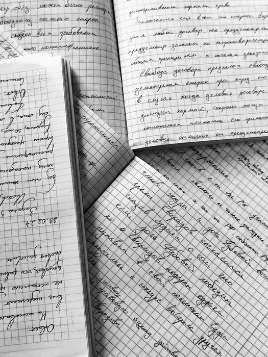 Пишу конспекты от руки на русском языке