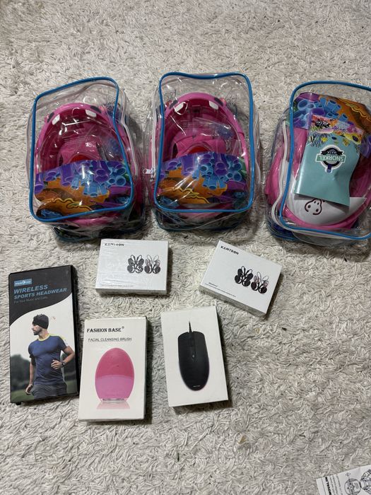 Masca de scufundari copii,  casti ,maus , perie de curatare fata