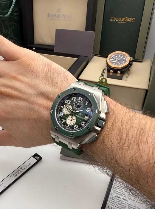 audemars piguet offshore silver green