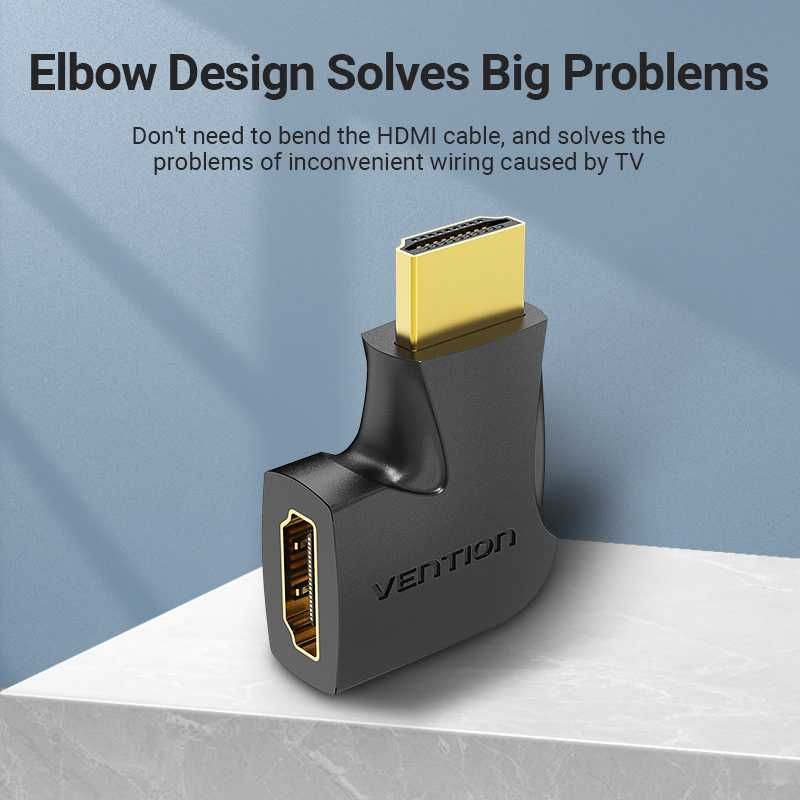 Адаптер HDMI Vertical Flat 90 градуса M/F – Vention AIPB0
