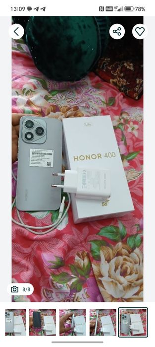 Honor 400 lite telefon sotildi holati ideal deyarli yangi