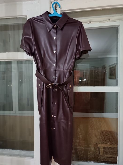 Платье женское кожа