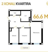 Продается квартира в новостройке. 67м2.Срочно