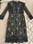 Rochie nude cu dantela brodata neagra marime M