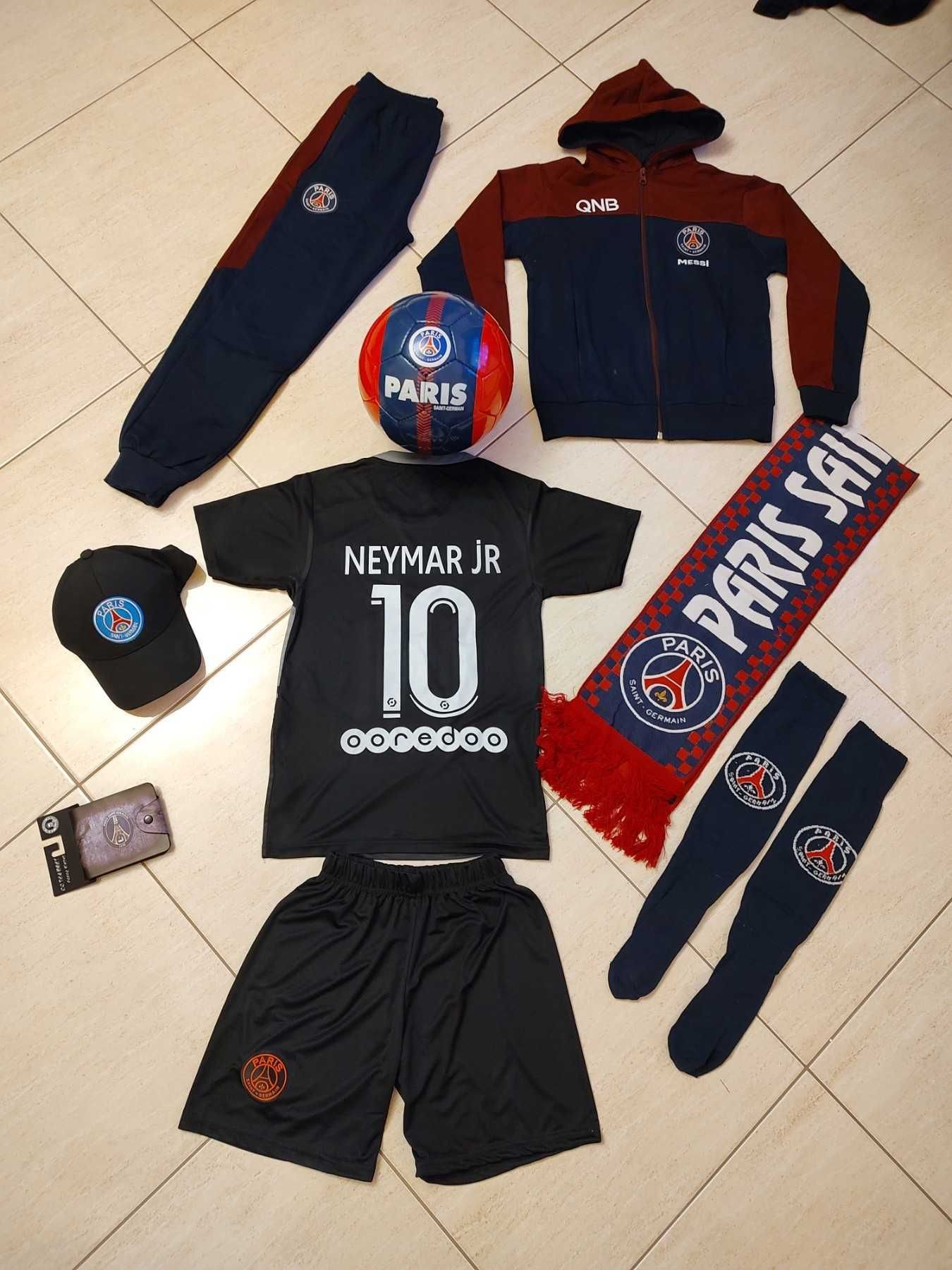 Neymar 10 + Калци PSG Black Детски Черен Екип сезон 22 Комплект Неймар