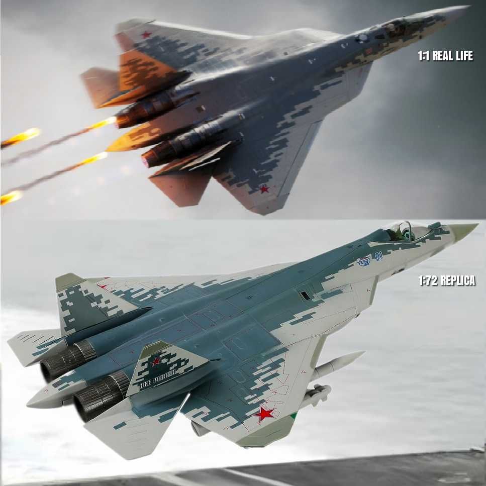 Macheta avion metalica SU-57 Felon scara 1:72 29cm
