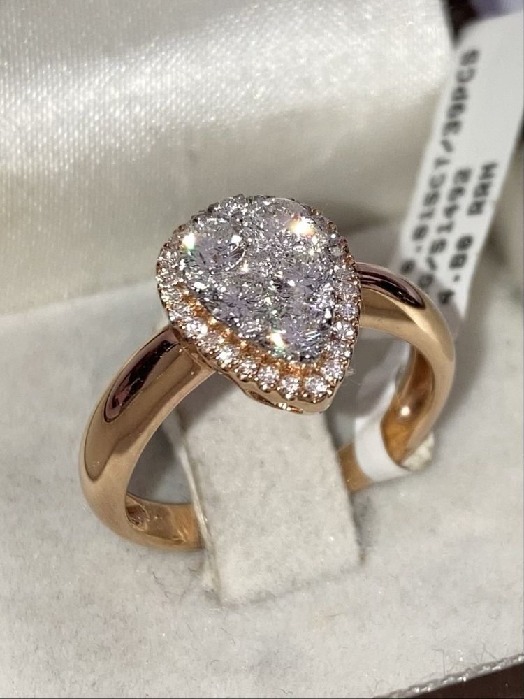 Inel aur roz 18kt.cu diamante 0.81ct