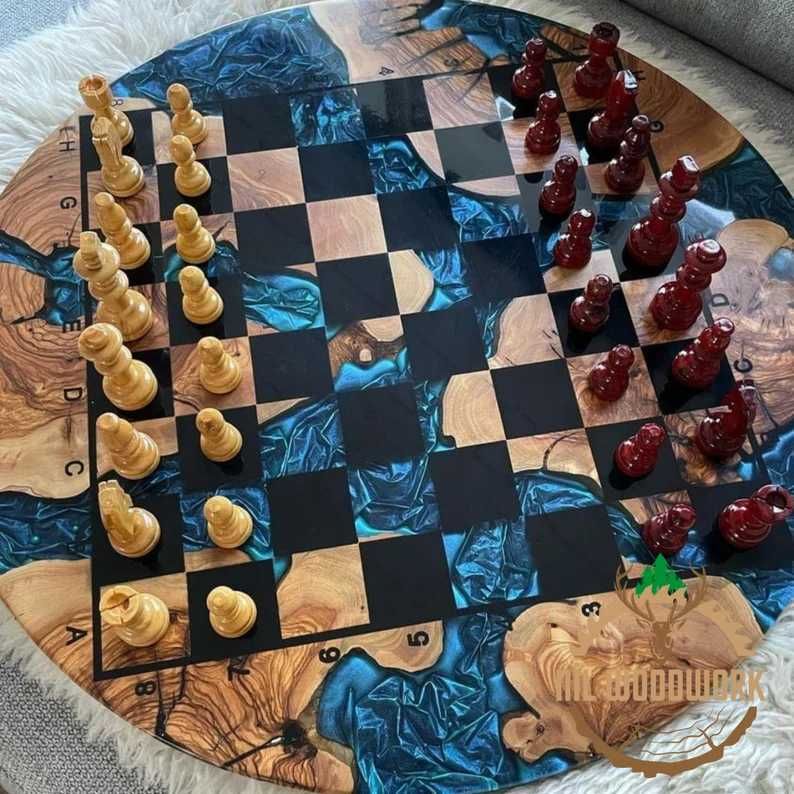 Епоксидна смола Маси и Шах, квадратни, правоъгълни, кръгли. ПО ПОРЪЧКА
