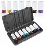 Set 7 tubulare lungi impact jante aliaj cu protectie 17-27mm (M58269)