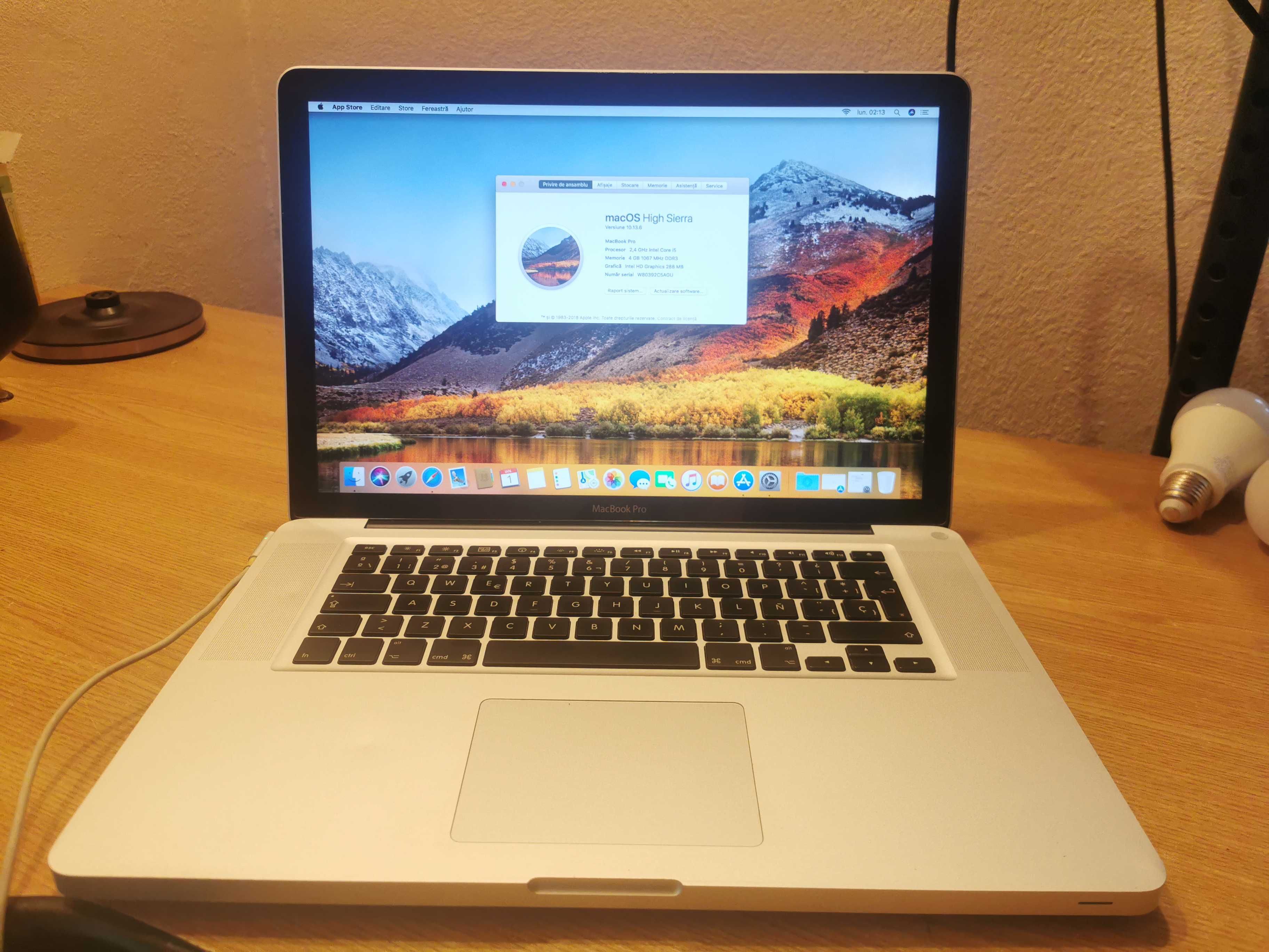 laptop macbook pro 2011 15 inci, i5, 4gb ram, fara baterie