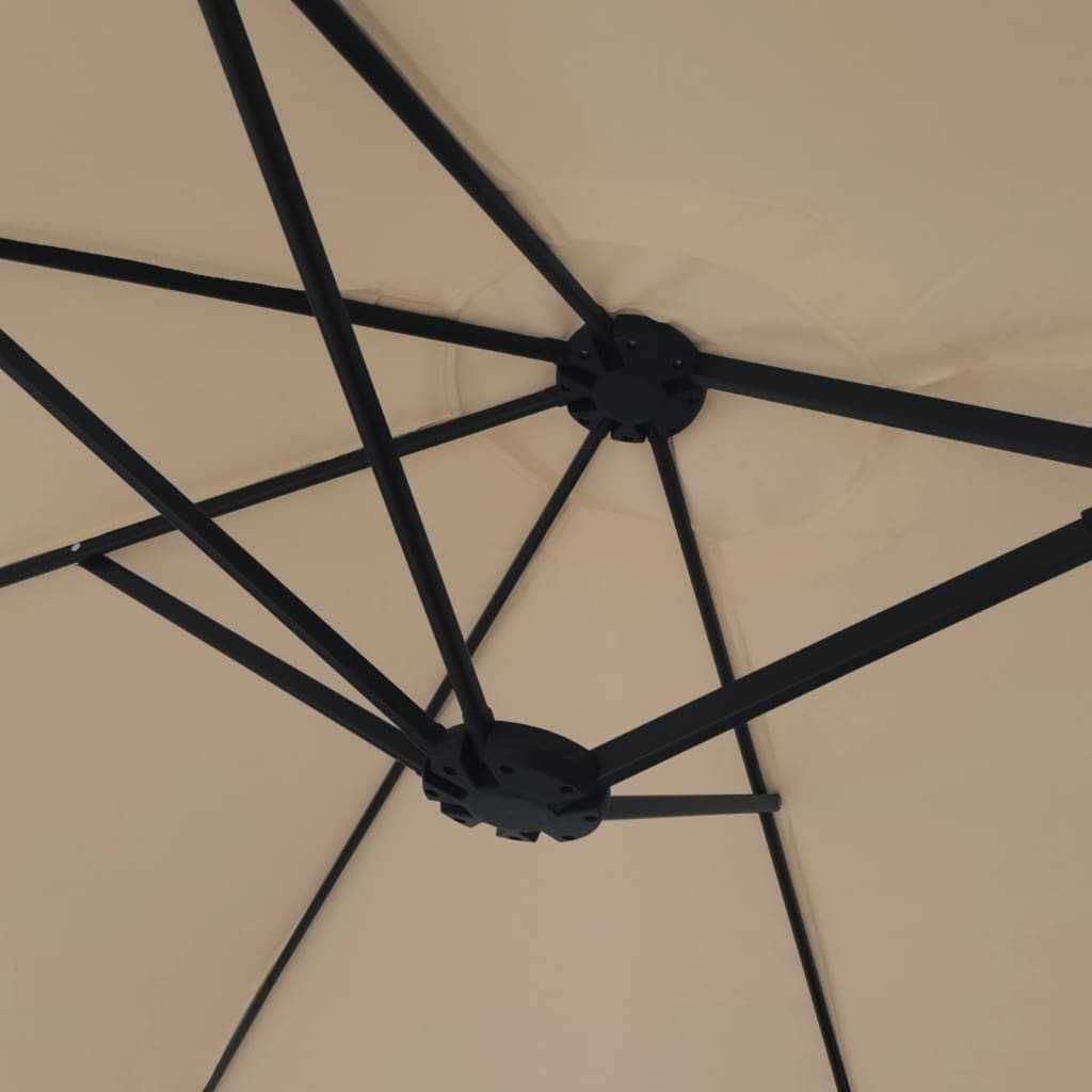 Umbrelă de soare cu baza gradina/terasa 450×245 cm Bej OFERTA
