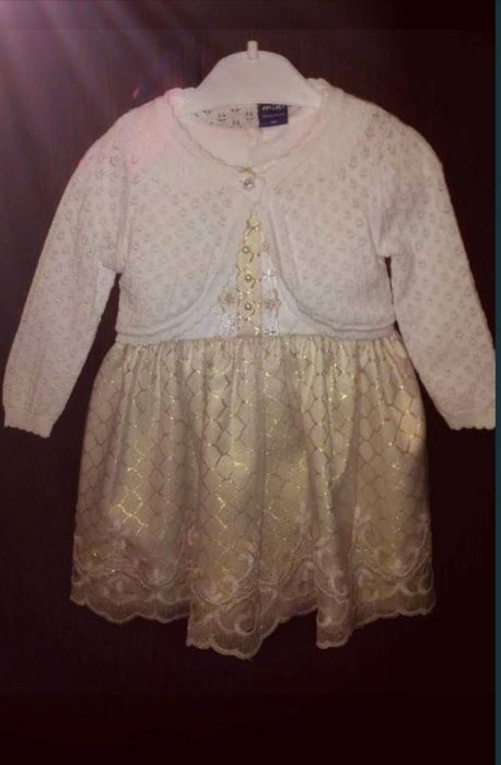 Rochita eleganta botez cu bolero 12-18 luni fetite