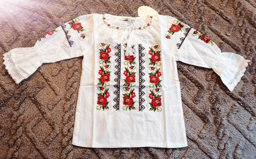 Ie fetite motive traditionale bumbac 0-16 ani