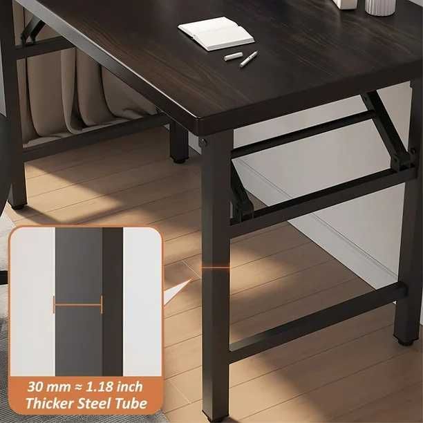 Birou pliabil, cadru metalic, blat MDF 16mm, 120x60cm