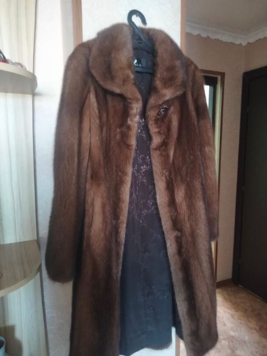 Норковая шуба, коричневая