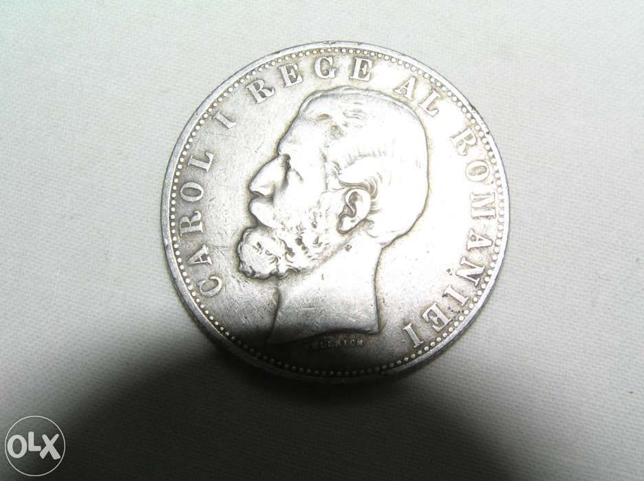 moneda Argint Carol I 5lei