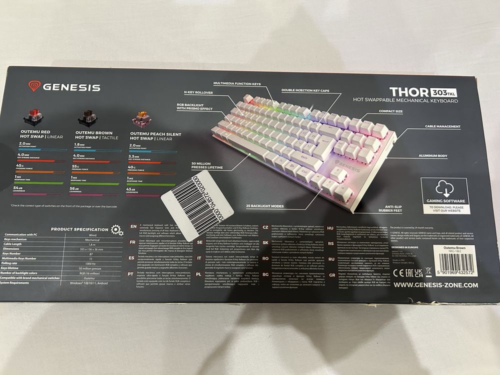 Геймърска кравиатура GENESIS THOR 303tkl