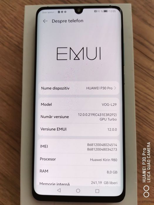 P30pro Huawei original varianta 256gb Germania camere Leica
