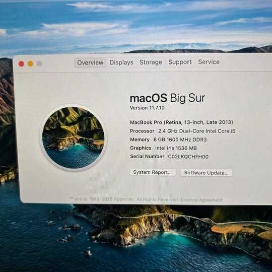 Macbook pro late 2013  i5 2,4-2,9 boost  8gb ram с ново зарядно