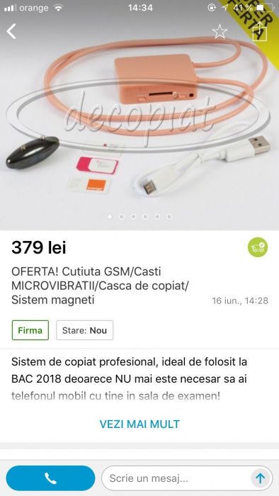 Vand/Inchiriez cutiuta gsm cu magneti le timpan cu microvibratii