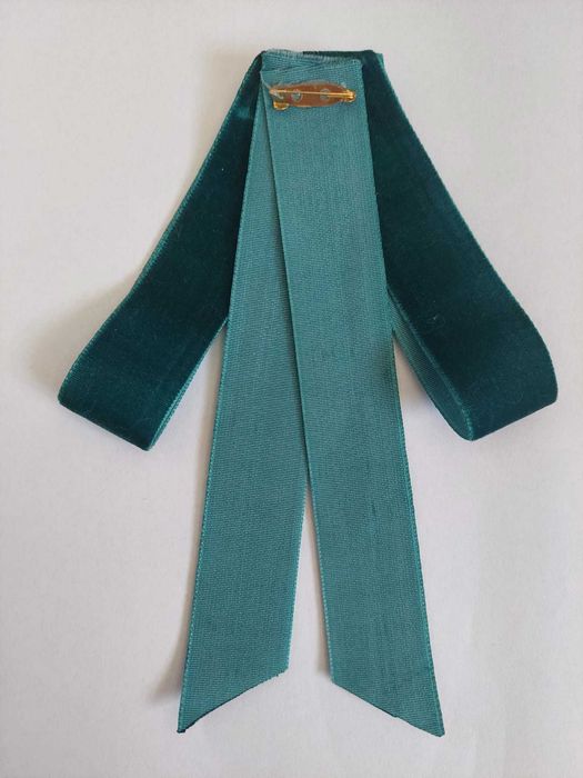 Brosa turcoaz din catifea handmade stil Meli Melo