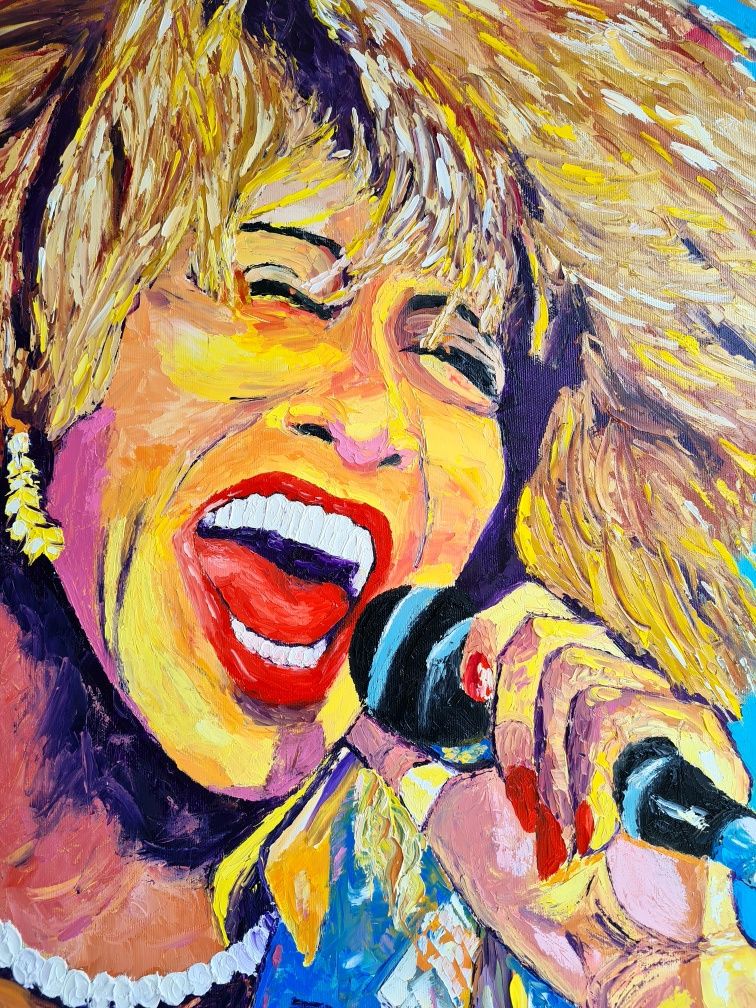 Тина, маслена картина, Pop Art Tina Turner, 65х65см