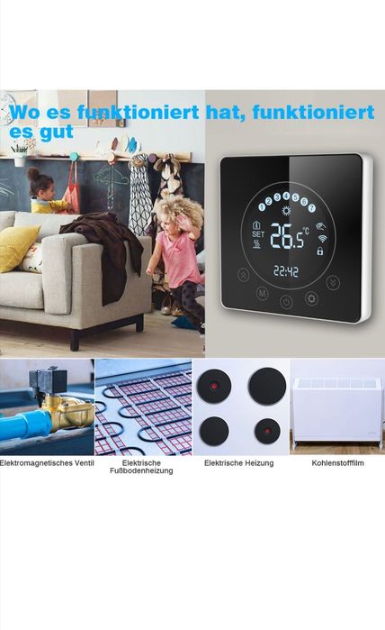 Termostat wifi 16A cu senzor încălzire electrică în pardoseală