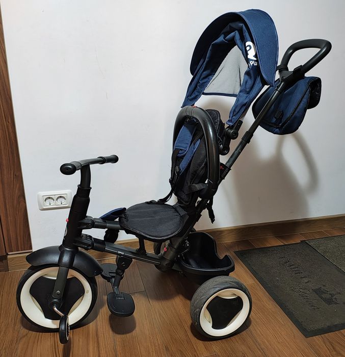 Tricicleta pliabila pentru copii Rito Plus, +12 luni, Albastru, Qplay