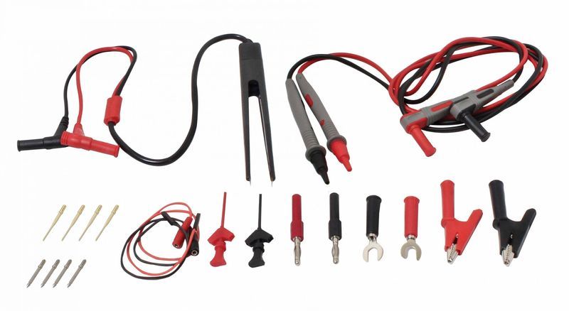 Комплект кабели и аксесоари за мултиметри 21 части satra