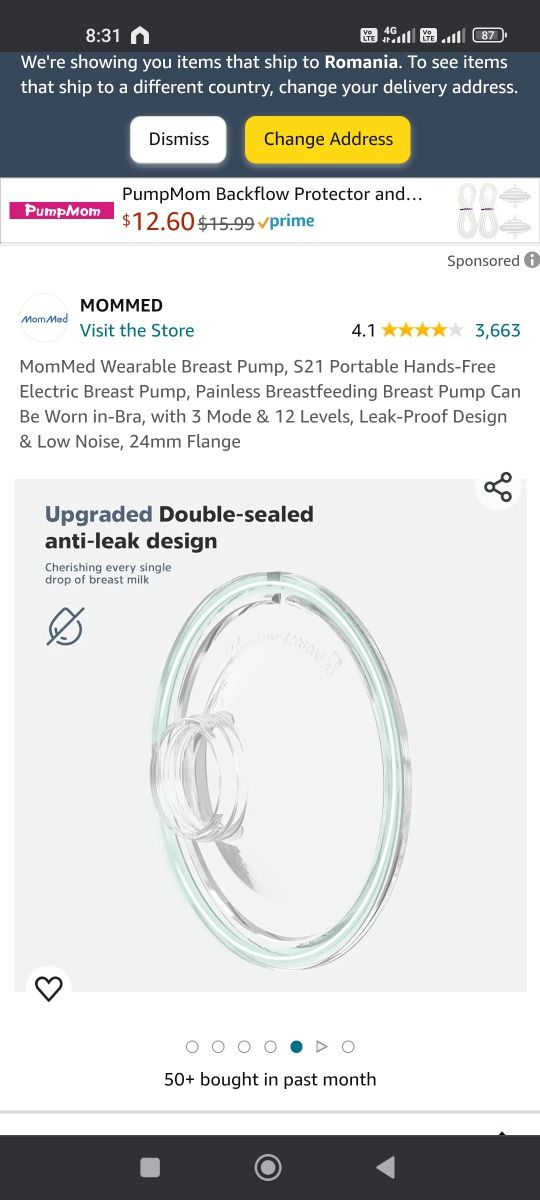 Pompa de san Mom Med dual handsfree impecabile 3 moduri 12 nivele