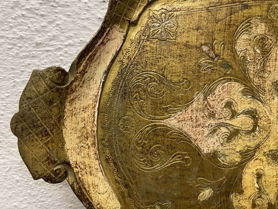 Винтидж флорентинска табла Италия около 1960 позлата маркировка