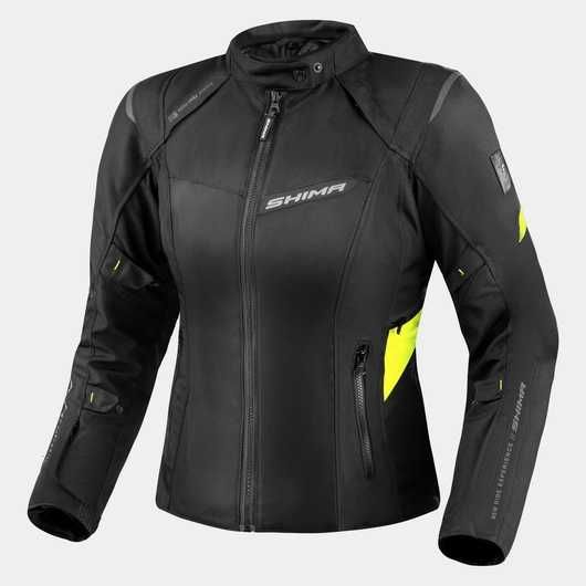 Дамско текстилно мото яке SHIMA RUSH Black/Fluo ,4 сезона,протектори