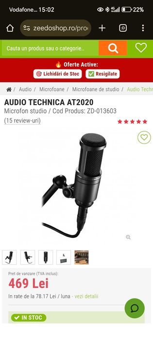 Microfon studio at2020 scarlet solo  audio casti monitoare studio