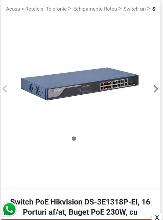 Vand switch poe 16 porturi 24 porturi