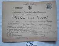 Diplomă de Avocat de colectie nu trimit in tara predare personal centr
