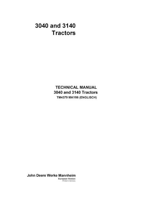 Manual service tractor John Deere 3040 3140 extrem de rar carte