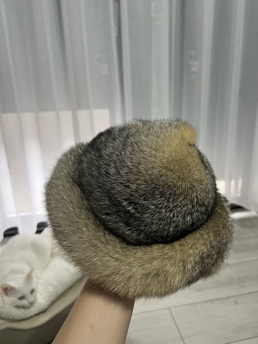 Caciula blana naturala vulpe canadiana