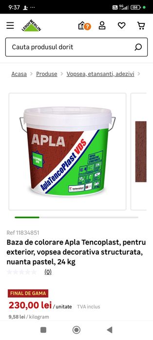 Vopsea Decorativa Structurată APLA TENCO PLAST VDS