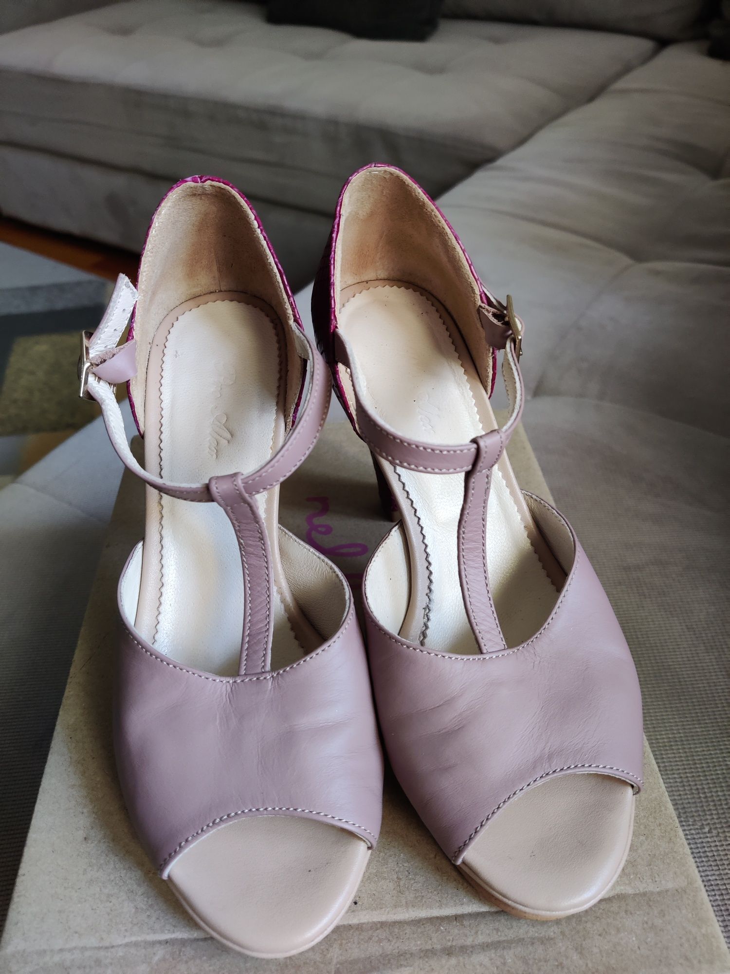 Sandale piele ProAlex măsură 34 roz/siclam