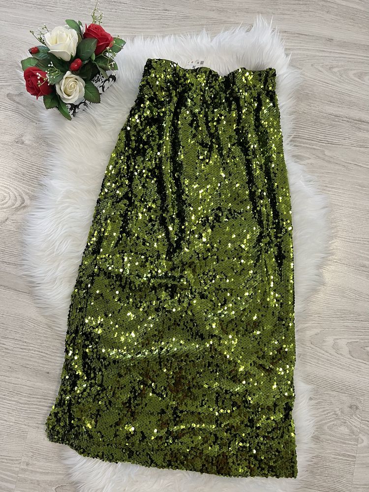 Fusta paiete xs verde
